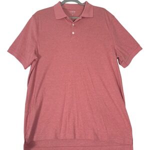 J.Crew Polo Shirt Men L Heathered Pink Short Sleeve Casual Preppy Classic NWT